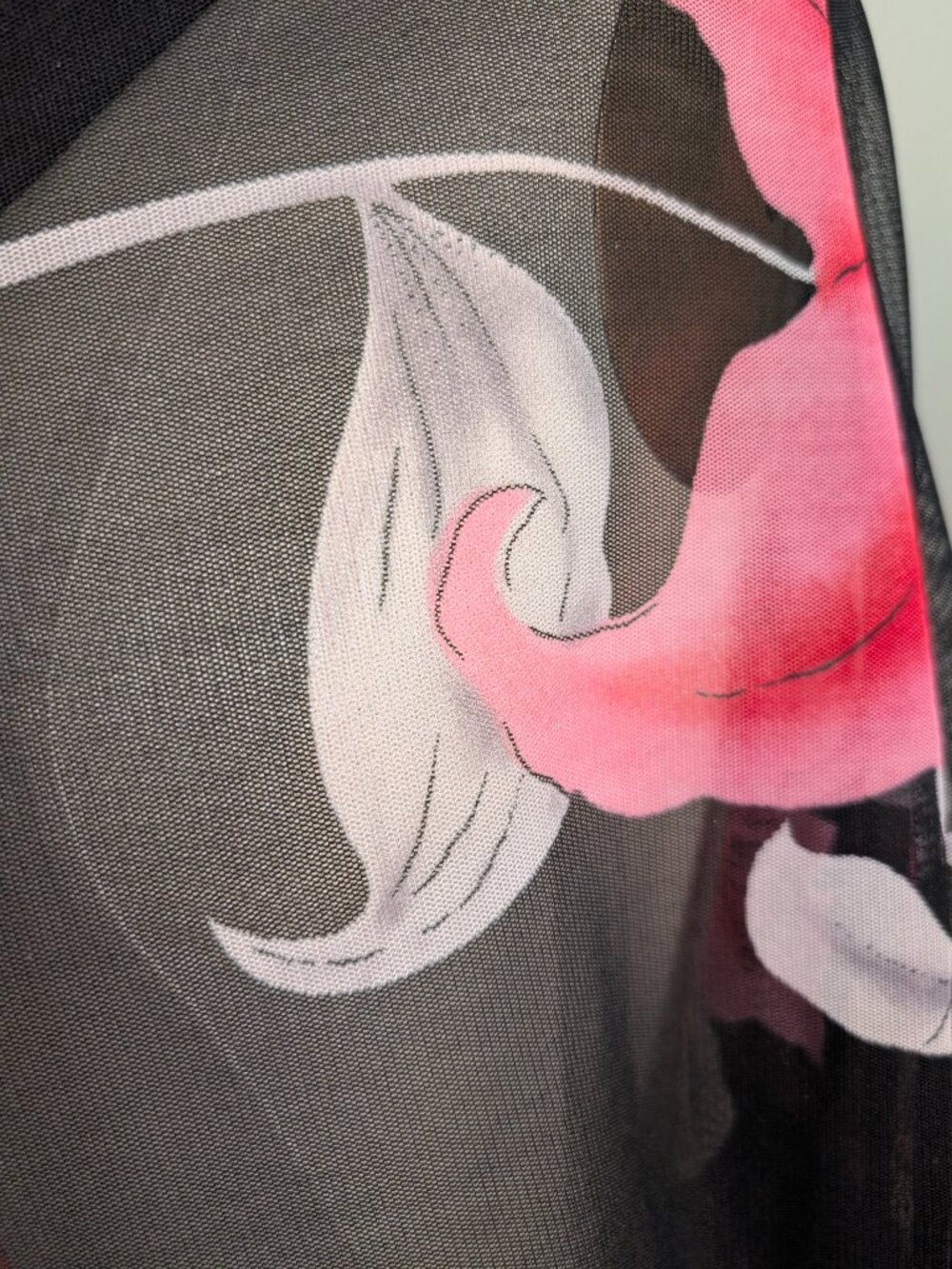 Sheer black floral lightweight cape shawl - Picture 2 of 9